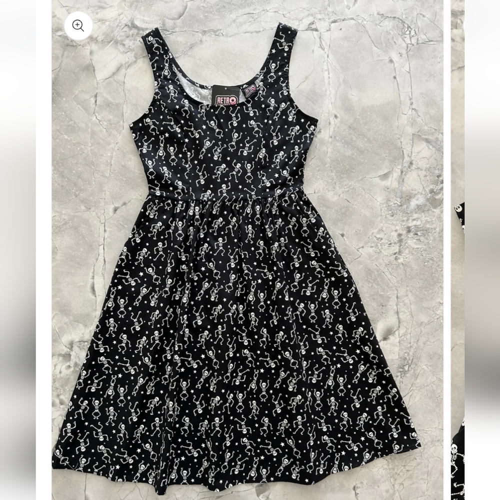 Retrolicious Black & White Musical Note Fit-and-Flare Dress